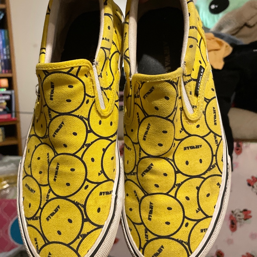 Smiley face air walk sneakers